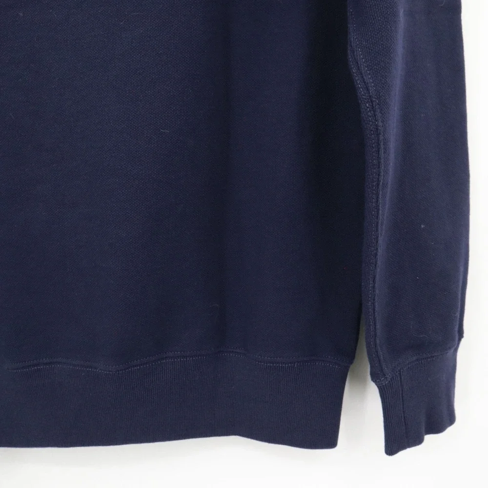 J. Crew Piqué‎ Fleece Sweatshirt Men XS Blue Preppy Academia Collegiate Classic
